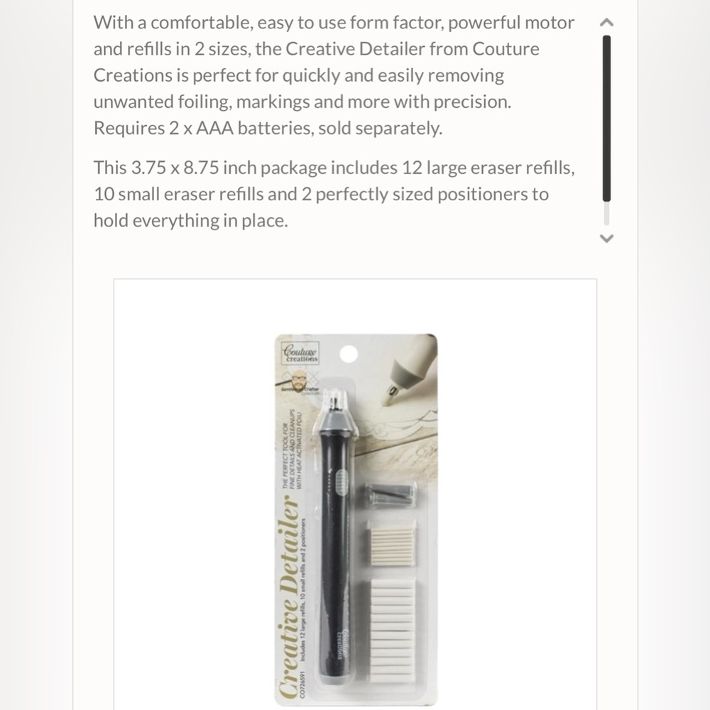 COUTURE CREATIONS Creative Detailer with Eraser Refills